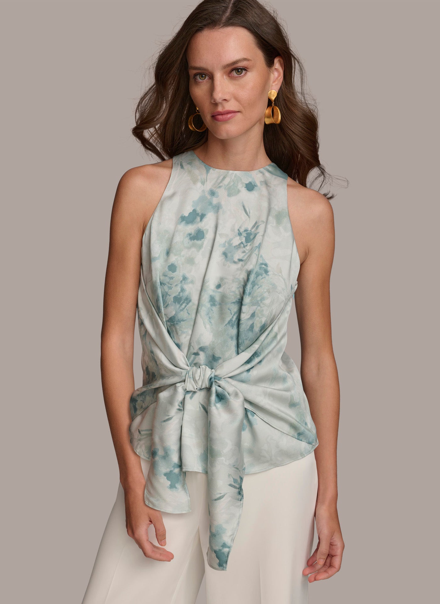 (image for) CHARMING WRAP TIE WAIST BLOUSE